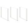 Patas mesa centro forma de U 2 uds acero blanco 100x(72-73) cm