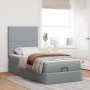 Estructura cama otomana con colchón tela gris claro 100x200cm