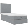 Estructura cama otomana con colchón tela gris claro 100x200cm