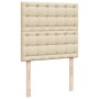 Estructura de cama otomana con colchón tela crema 100x200cm