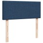Estructura de cama otomana con colchón tela azul 120x200cm