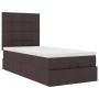 Estructura cama otomana colchón tela marrón oscuro 90x200cm