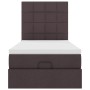 Estructura cama otomana colchón tela marrón oscuro 90x200cm