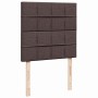 Estructura cama otomana colchón tela marrón oscuro 90x200cm