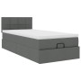 Estructura cama otomana colchón tela gris oscuro 80x200cm