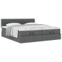 Estructura cama otomana colchones tela gris oscuro 200x200cm
