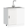 Mueble bajo de cocina Porto madera contrachapada blanca