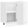 Mueble bajo de cocina Porto madera contrachapada blanca