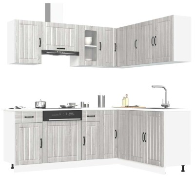 Mueble cocina Kalmar sonoma gris 11 pzas madera contrachapada