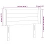 Cabecero con LED de tela gris claro 103x16x78/88 cm