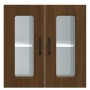 Armario pared cocina puerta de cristal Kalmar roble marrón