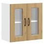 Armario pared cocina puerta de cristal Kalmar roble artesanal