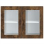 Armario de pared para cocina puerta cristal Porto roble ahumado