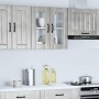 Armario pared cocina puerta de cristal Lucca gris hormigón