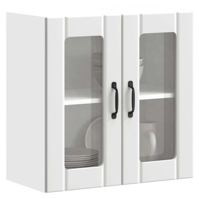 Armario pared cocina puerta de cristal Lucca blanca