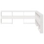 Cabecero librería en forma L madera maciza pino blanco 180 cm