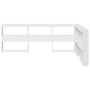 Cabecero librería en forma L madera maciza pino blanco 40 cm