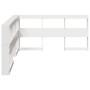 Cabecero librería en forma L madera maciza pino blanco 40 cm