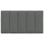 Cabecero de cama acolchado tela gris oscuro 80 cm