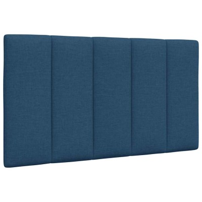 Cabecero de cama acolchado tela azul 80 cm