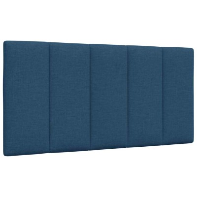 Cabecero de cama acolchado tela azul 100 cm