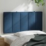 Cabecero de cama acolchado tela azul 100 cm