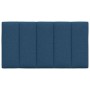 Cabecero de cama acolchado tela azul 90 cm