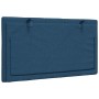Cabecero de cama acolchado tela azul 90 cm