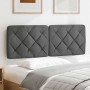 Cabecero de cama acolchado tela gris oscuro 120 cm