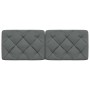 Cabecero de cama acolchado tela gris oscuro 120 cm