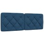 Cabecero de cama acolchado tela azul 120 cm