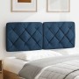 Cabecero de cama acolchado tela azul 120 cm