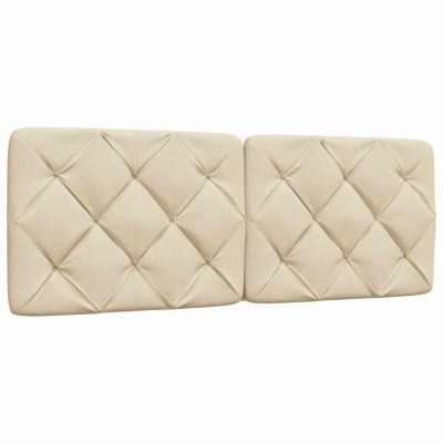 Cabecero de cama acolchado tela crema 140 cm