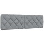 Cabecero de cama acolchado tela gris claro 160 cm