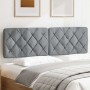 Cabecero de cama acolchado tela gris claro 160 cm
