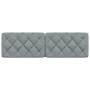Cabecero de cama acolchado tela gris claro 160 cm