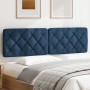 Cabecero de cama acolchado tela azul 180 cm