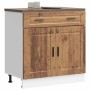 Mueble bajo de cocina porto madera vieja madera reconstituida
