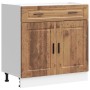Mueble bajo de cocina porto madera vieja madera reconstituida