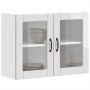 Armario pared cocina puerta cristal Lucca blanca alto brillo