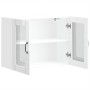 Armario pared cocina puerta cristal Lucca blanca alto brillo