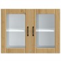 Armario pared cocina puerta de cristal Lucca roble artesanal