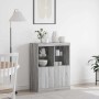 Aparador madera de ingeniería gris sonoma 81x37x100 cm