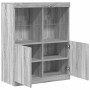 Aparador madera de ingeniería gris sonoma 81x37x100 cm