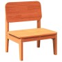Silla de jardín madera maciza de pino marrón cera 60x52,5x72 cm