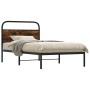 Estructura de cama sin colchón 90x200 cm madera roble ahumado