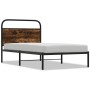 Estructura de cama sin colchón 90x200 cm madera roble ahumado