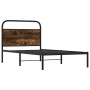Estructura de cama sin colchón 90x200 cm madera roble ahumado