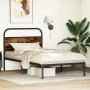 Estructura de cama sin colchón 90x200 cm madera roble ahumado