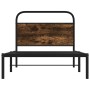 Estructura de cama sin colchón 90x200 cm madera roble ahumado